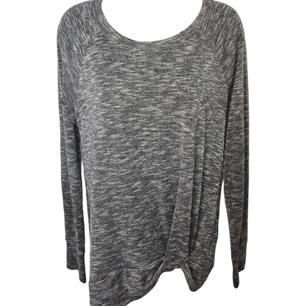 Juicy Couture Medium Marled Gray Hem Knot Long Sleeve Lightweight Sweater Top
